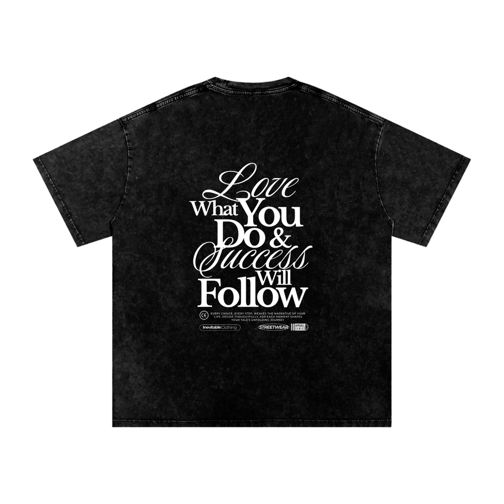 Love What You Do Acid Wash Oversize T-Shirt