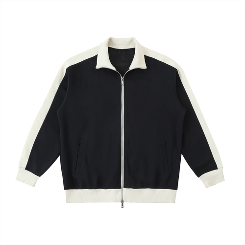 Contrast Trim Stand Collar Jacket