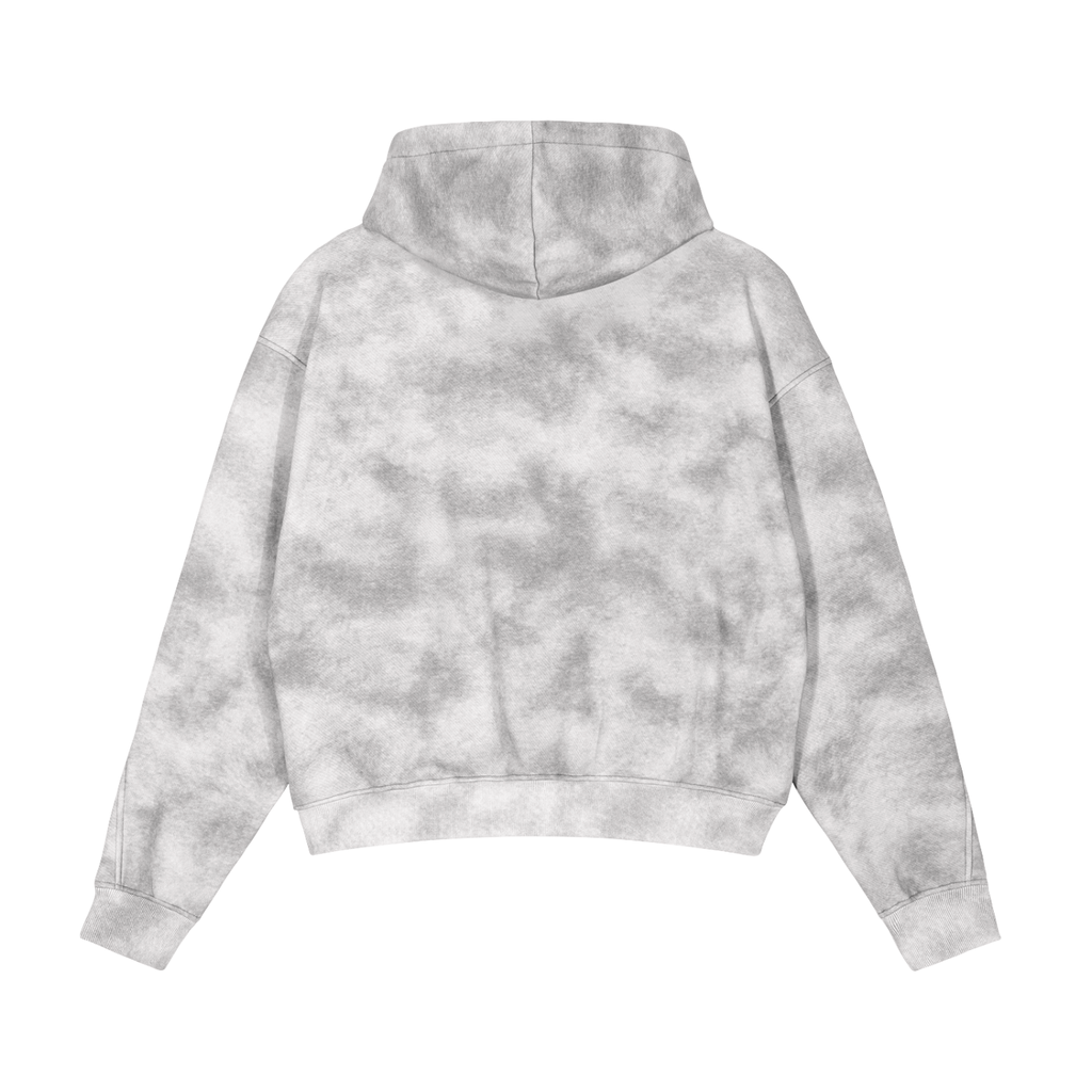 Dirty Washed Zip-Up Fleece Hoodie