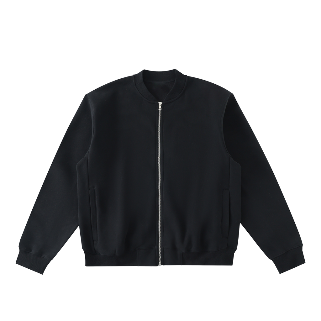 Zip-Up Fleeced Varsity Jacket